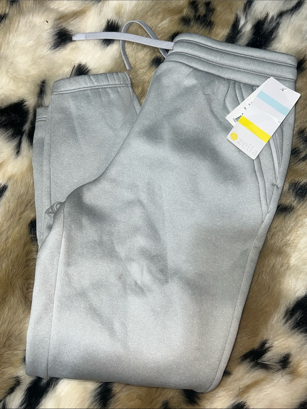 Zella Girls' Light Silver Gray Jogger Sweatpants L 10/12 NWT
